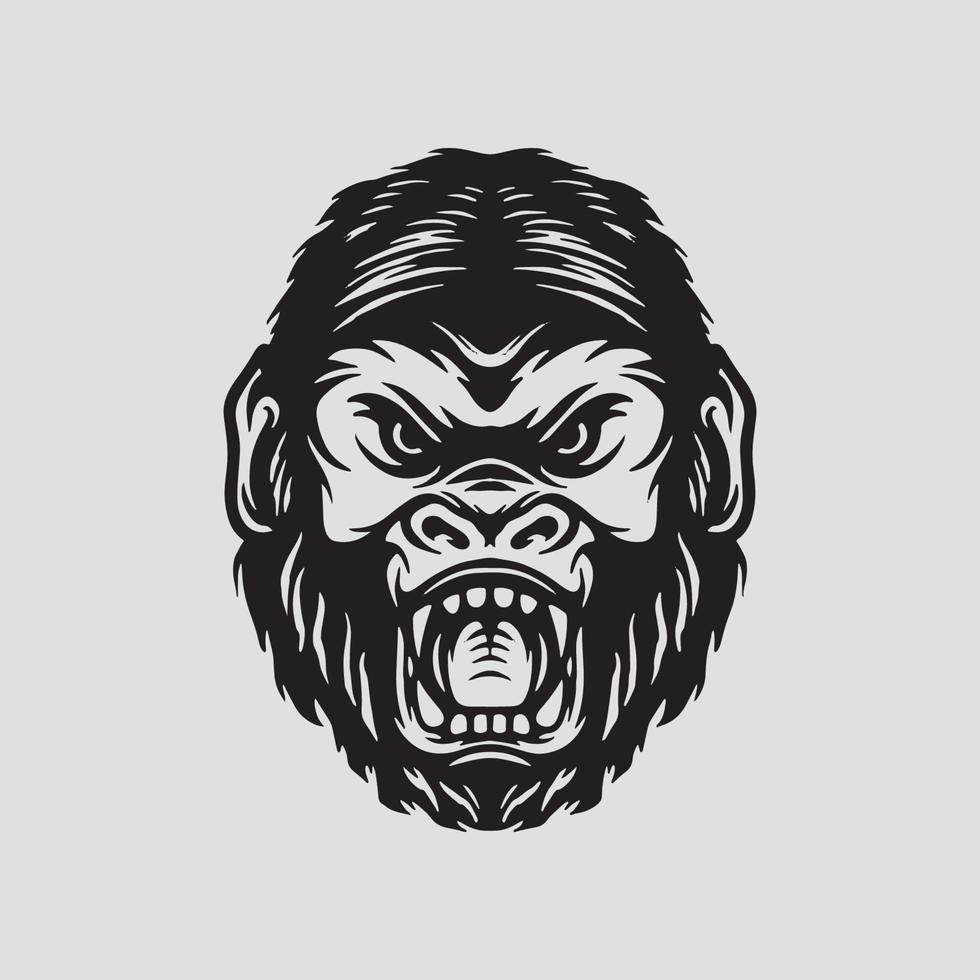 Gorilla face drawing vector