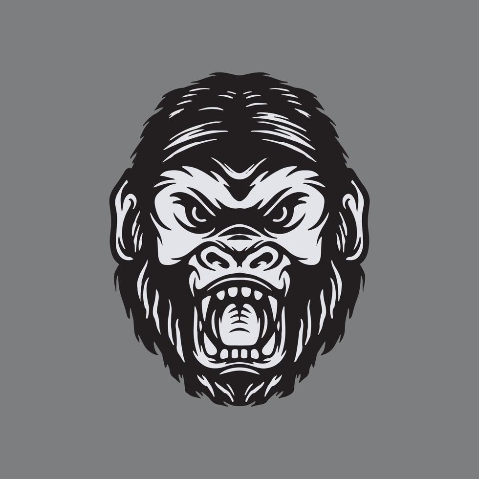 Gorilla face drawing vector