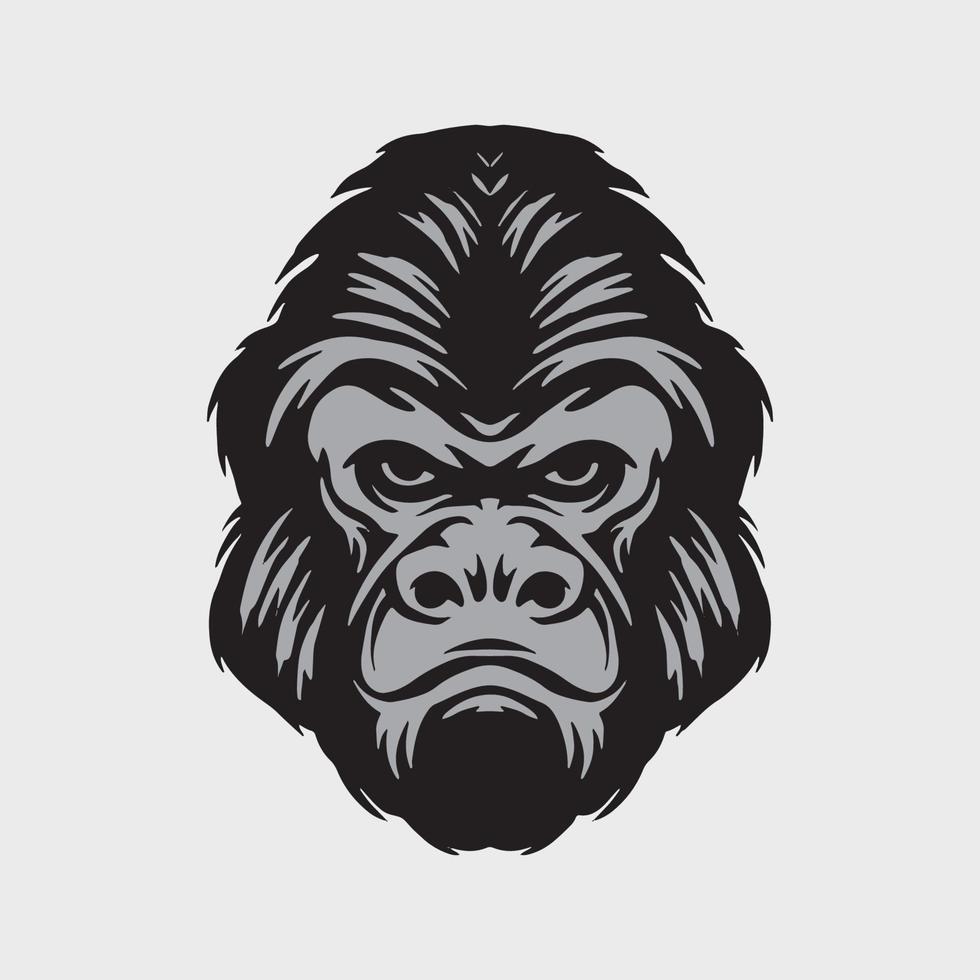 Gorilla face drawing vector