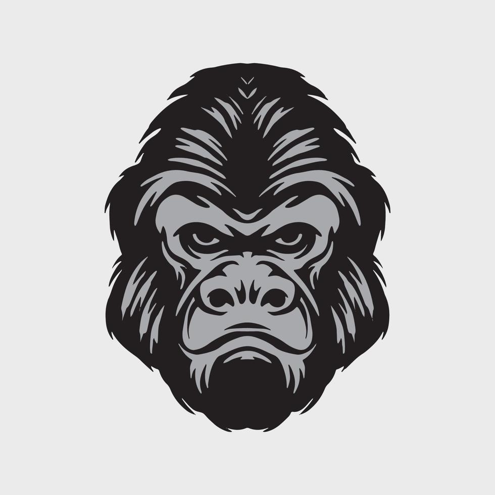 Gorilla face drawing vector