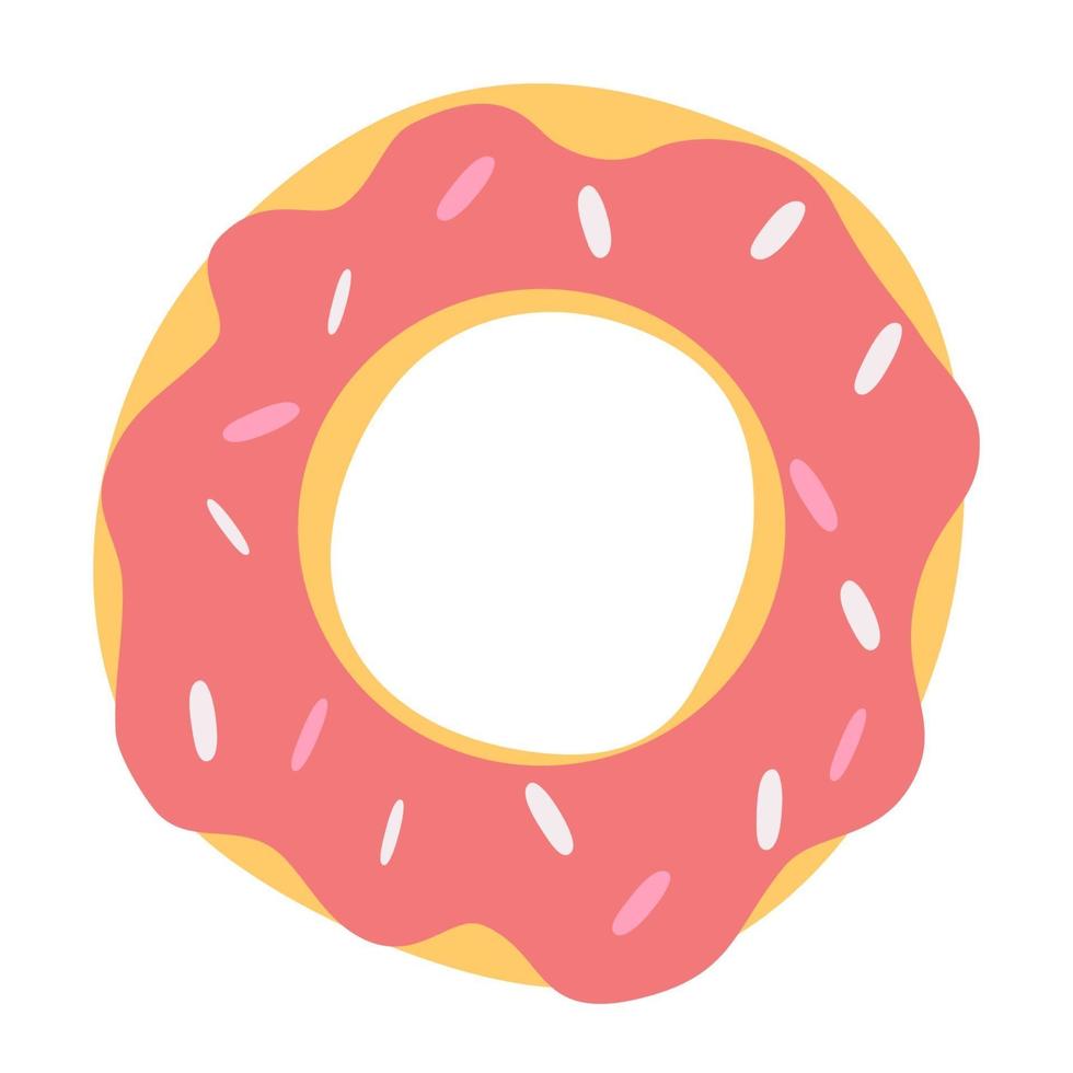 Donut. Colorful and glossy donut with pink glaze vector