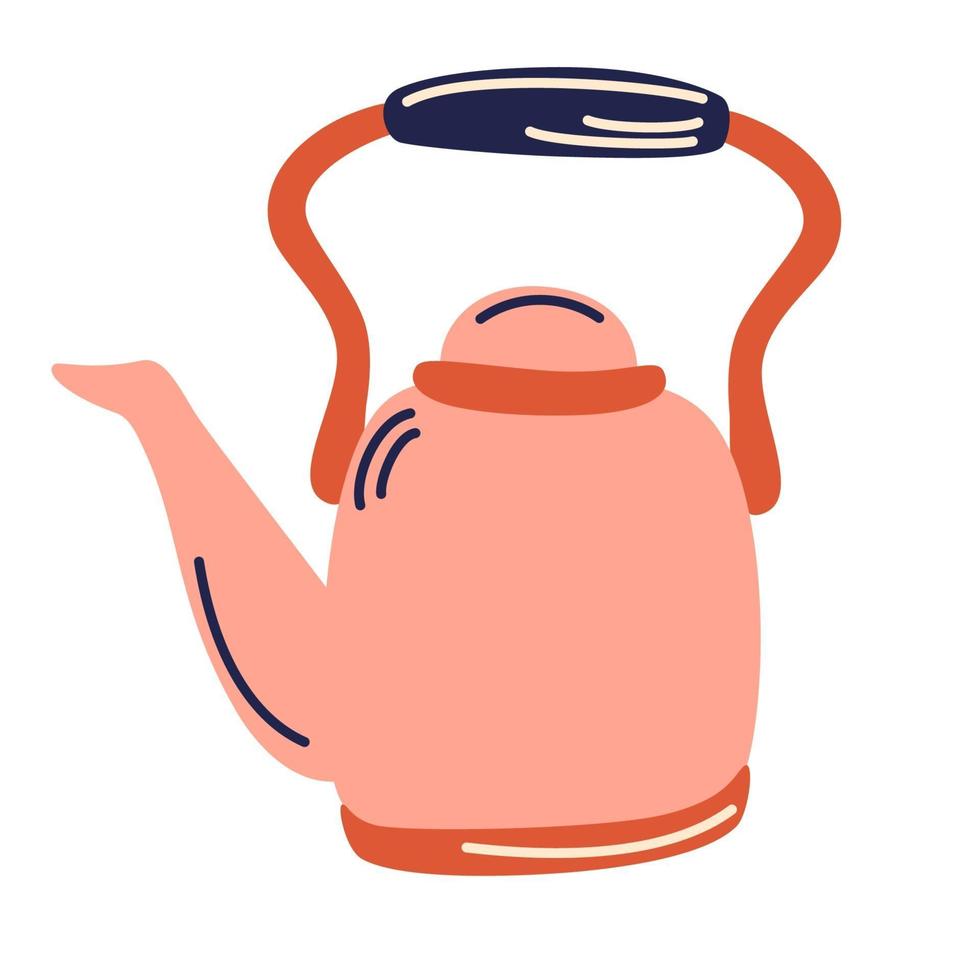 Vintage teapot. Kitchen appliance. vector