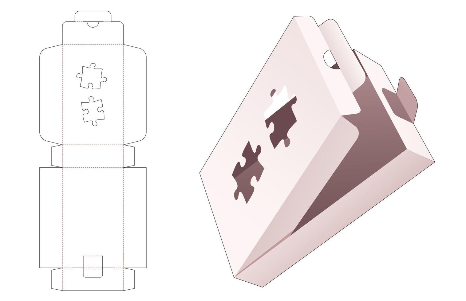 caja de embalaje plantilla troquelada vector