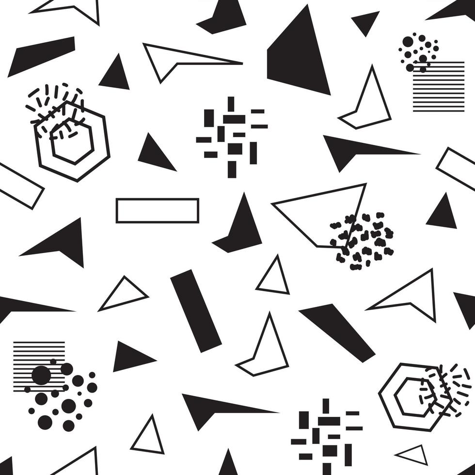 Seamless pattern, various geometric shapes on a white background vector