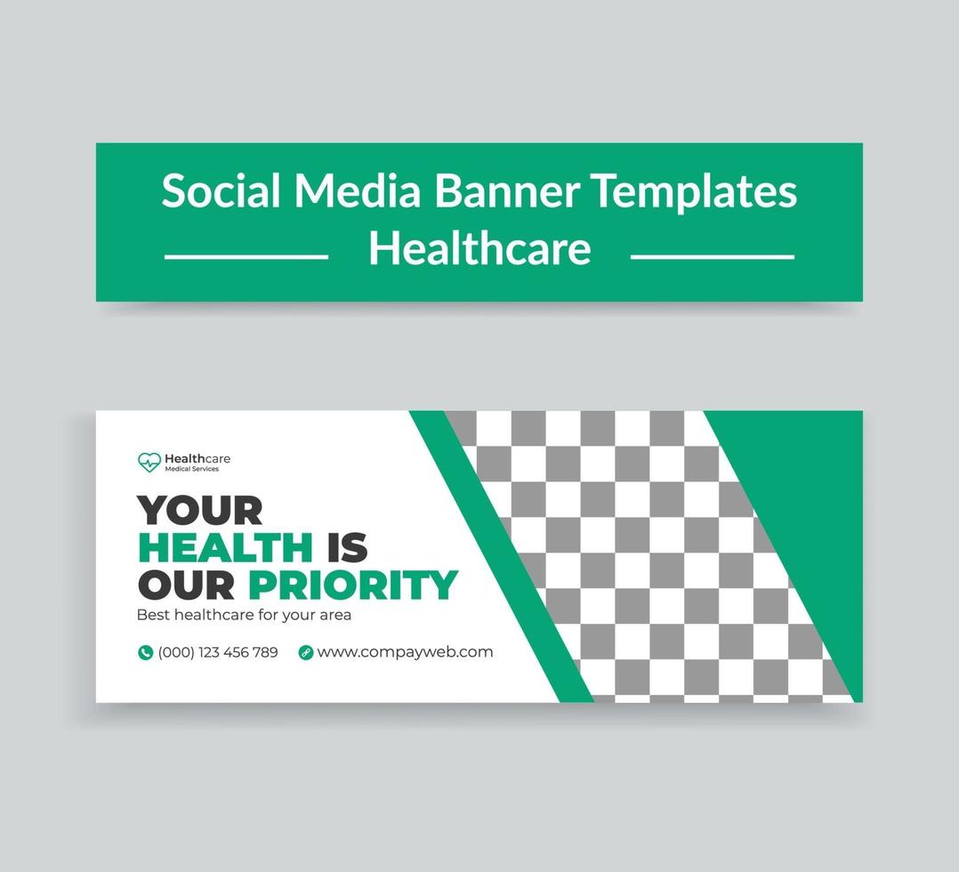 Medical Healthcare Social Media Timeline Cover and Web Banner Template vector