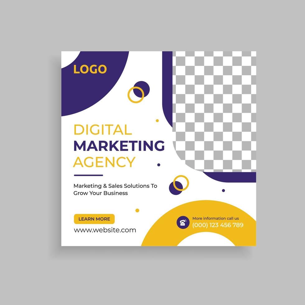 Digital Marketing Agency Social Media Post Template Design vector