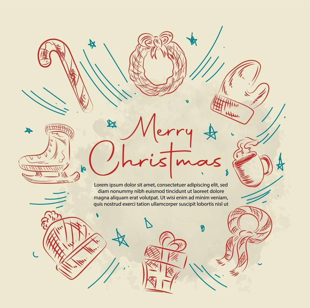 Christmas Design background doodle element vector