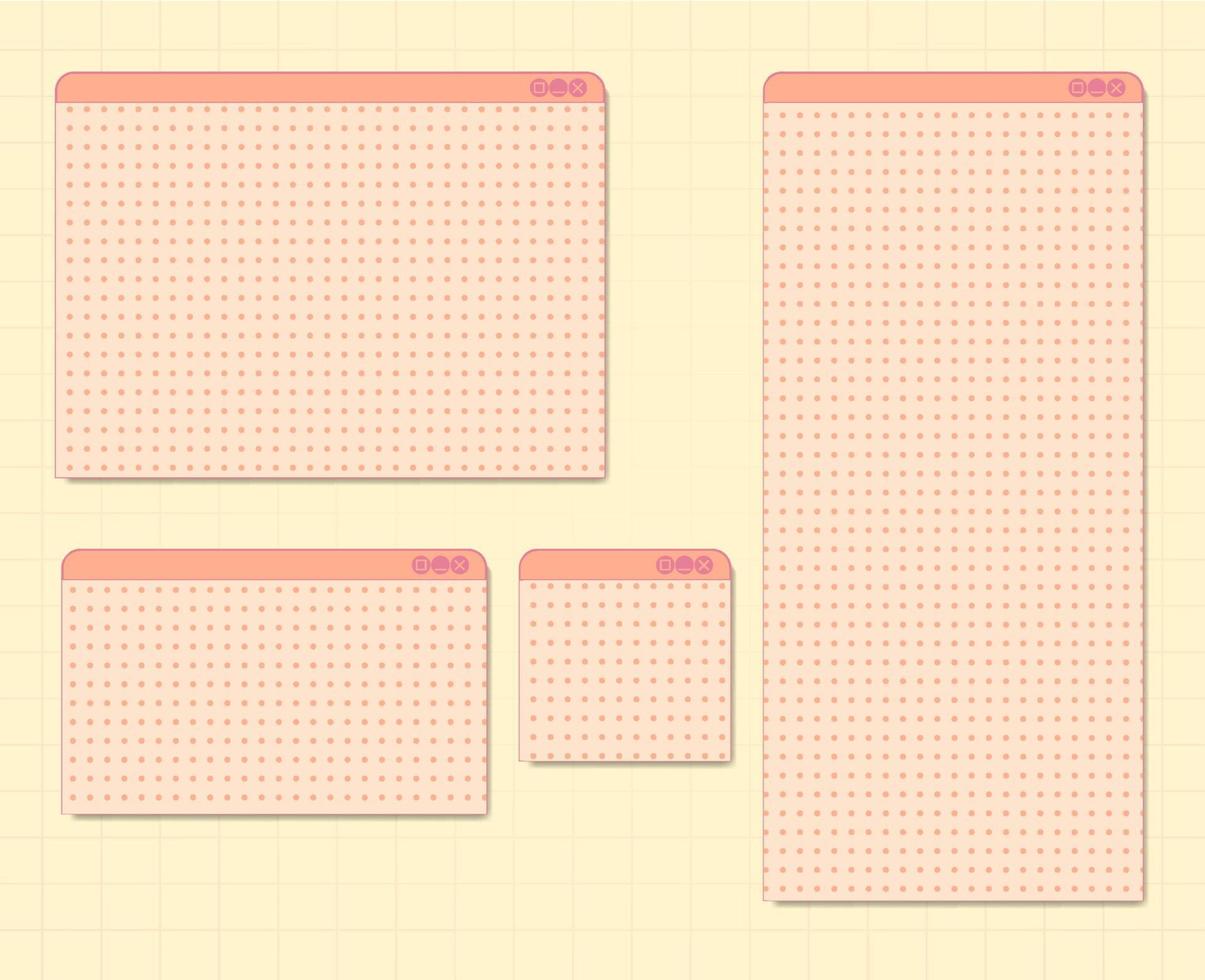 Set of vintage windows tab for design element vector