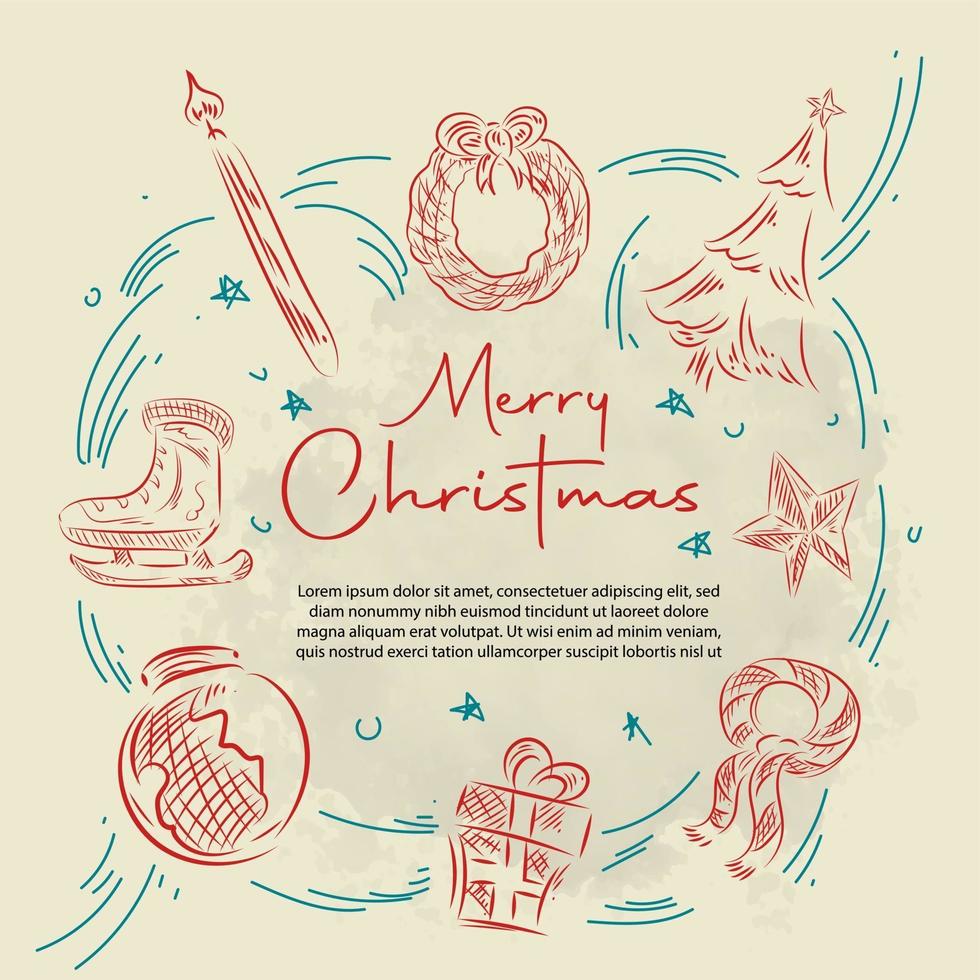 Christmas Design background doodle element vector