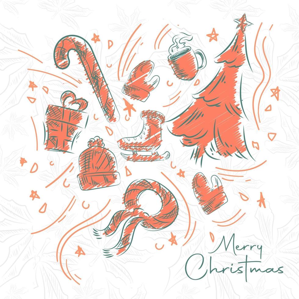 Christmas design doodle elements vector