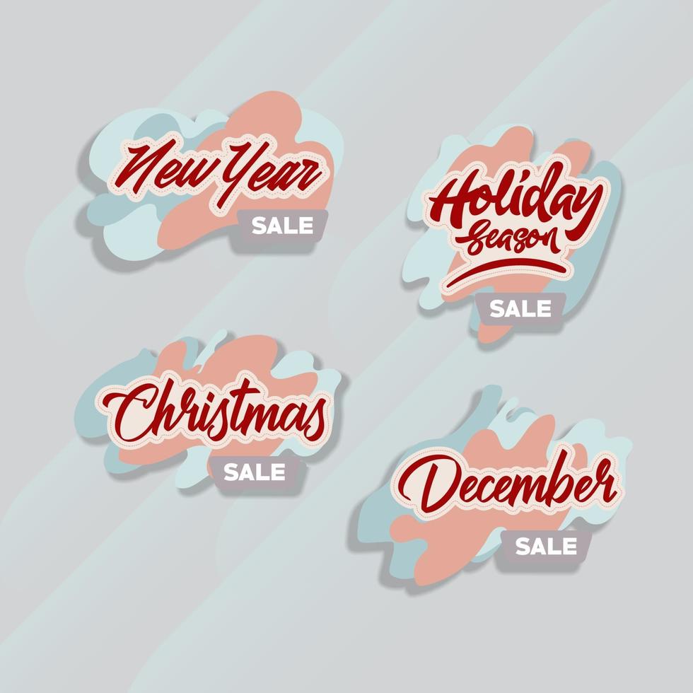 Set of Christmas and holiday tags. vector