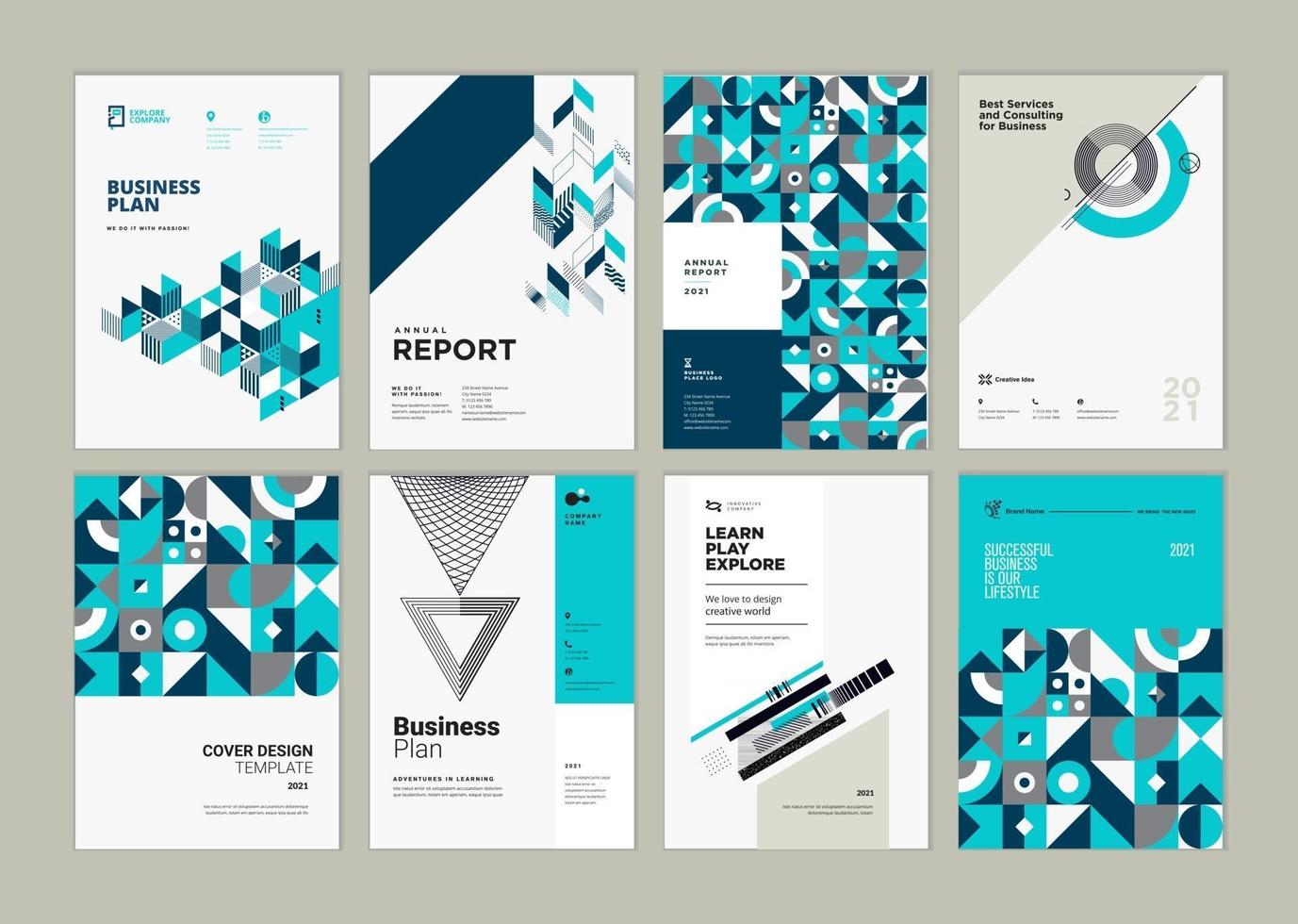 folleto, plan de negocios, diseños de informes anuales vector