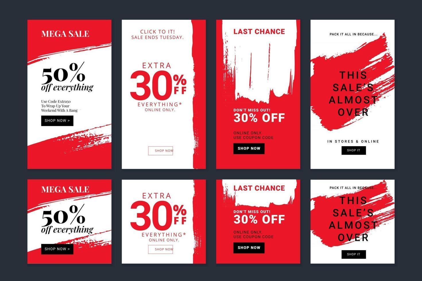 Set of Story Sale Banners vector