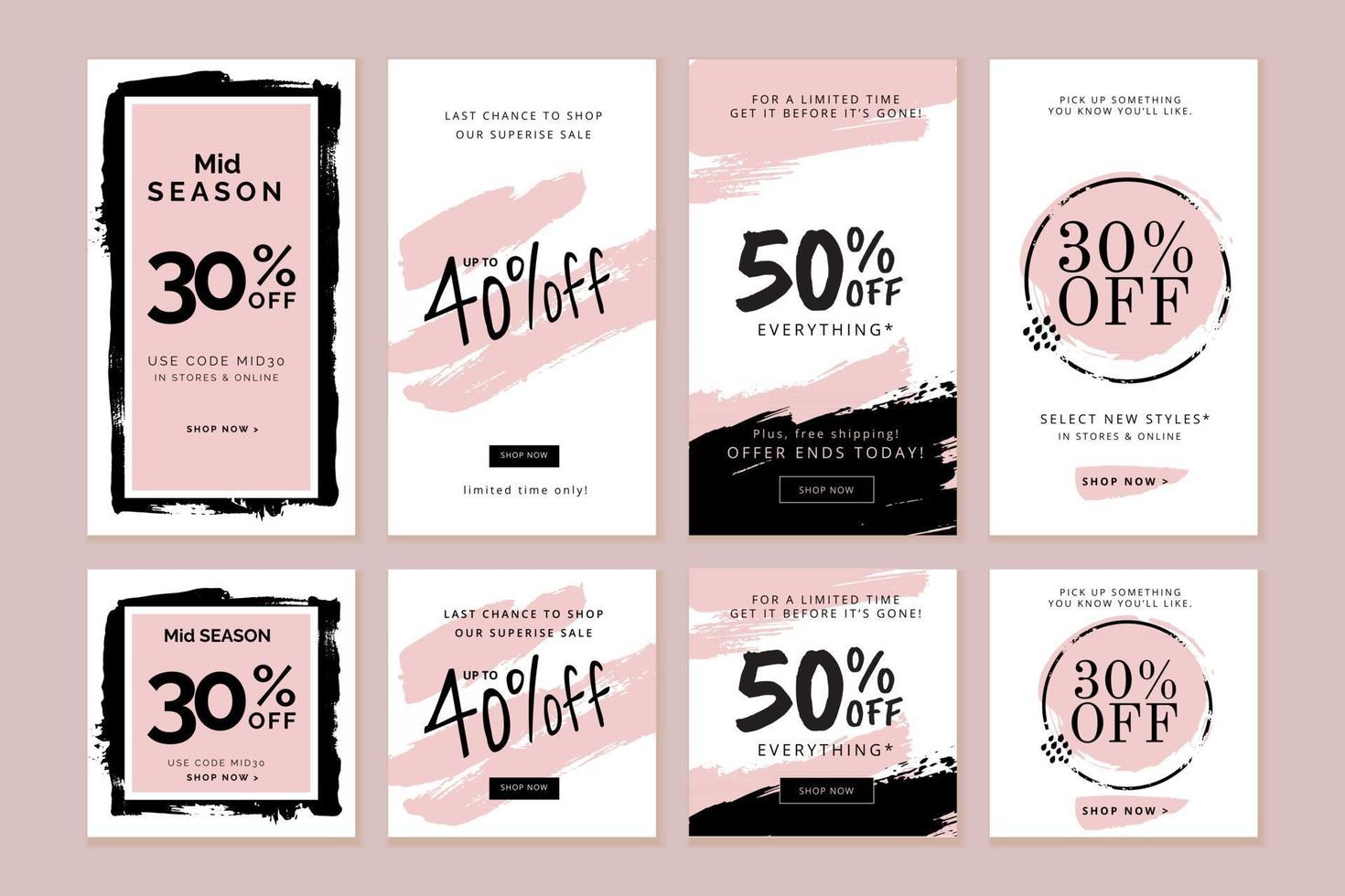 Set of Story Sale Banners vector