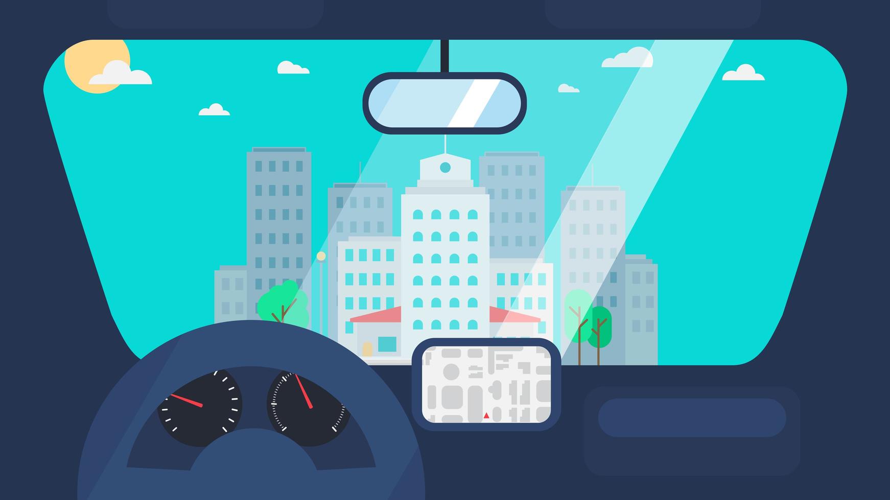 City Life From Car vector