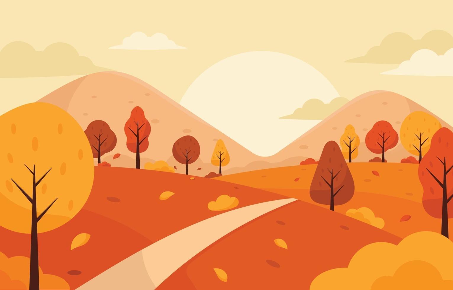 paisaje de otoño de la naturaleza vector