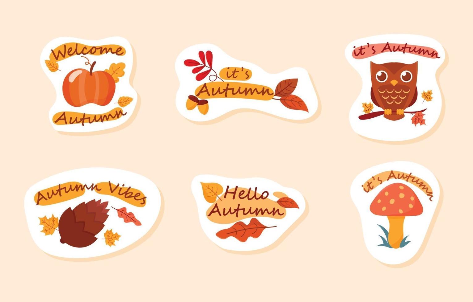 Autumn Season Sticker vector