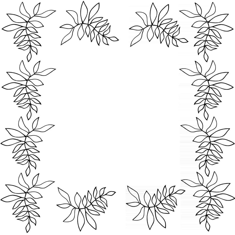 silueta de marco floral vector