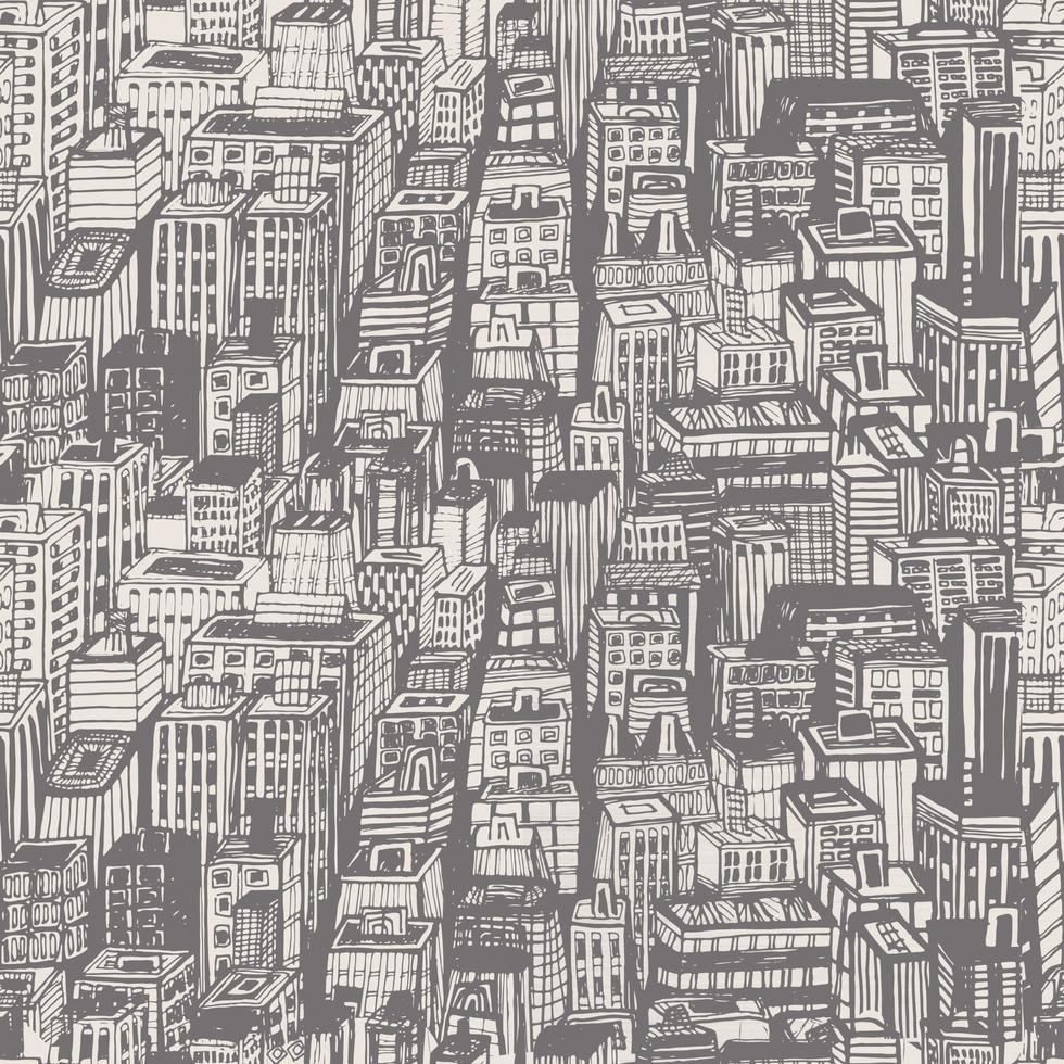 Hand drawn seamless pattern with big city New York vector