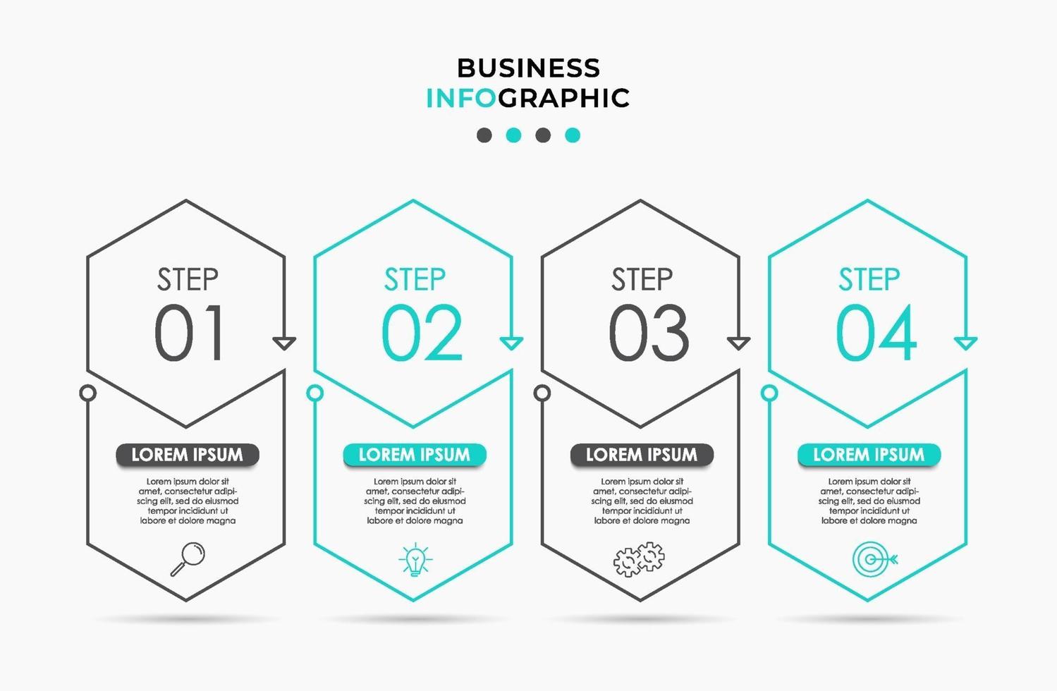 Infographic design template with icons and 4 options or steps vector