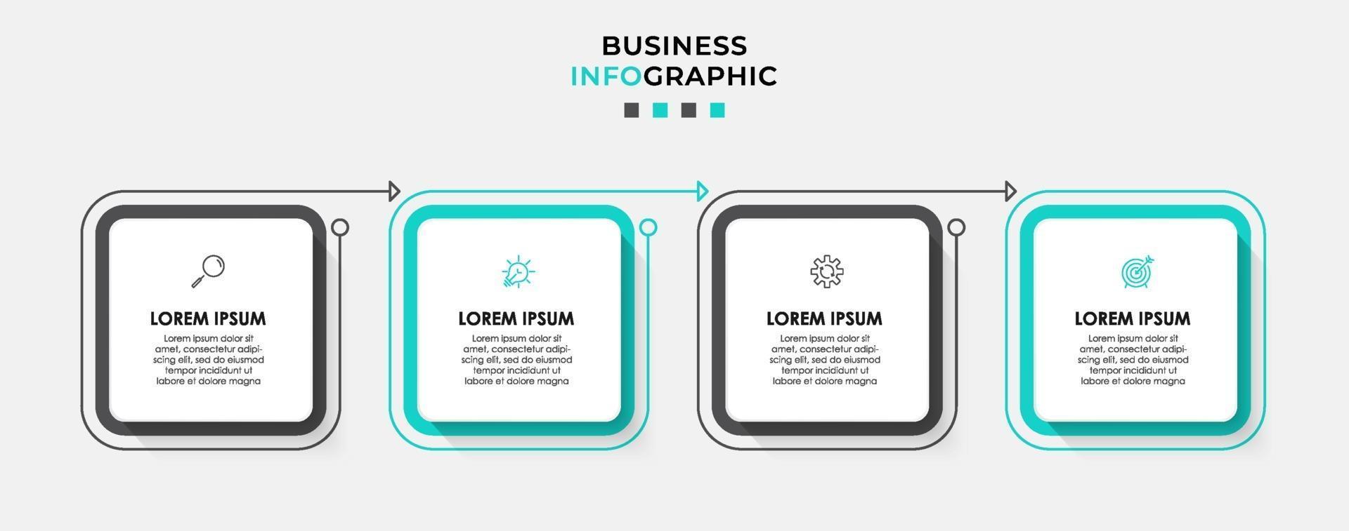 Infographic design template with icons and 4 options or steps vector