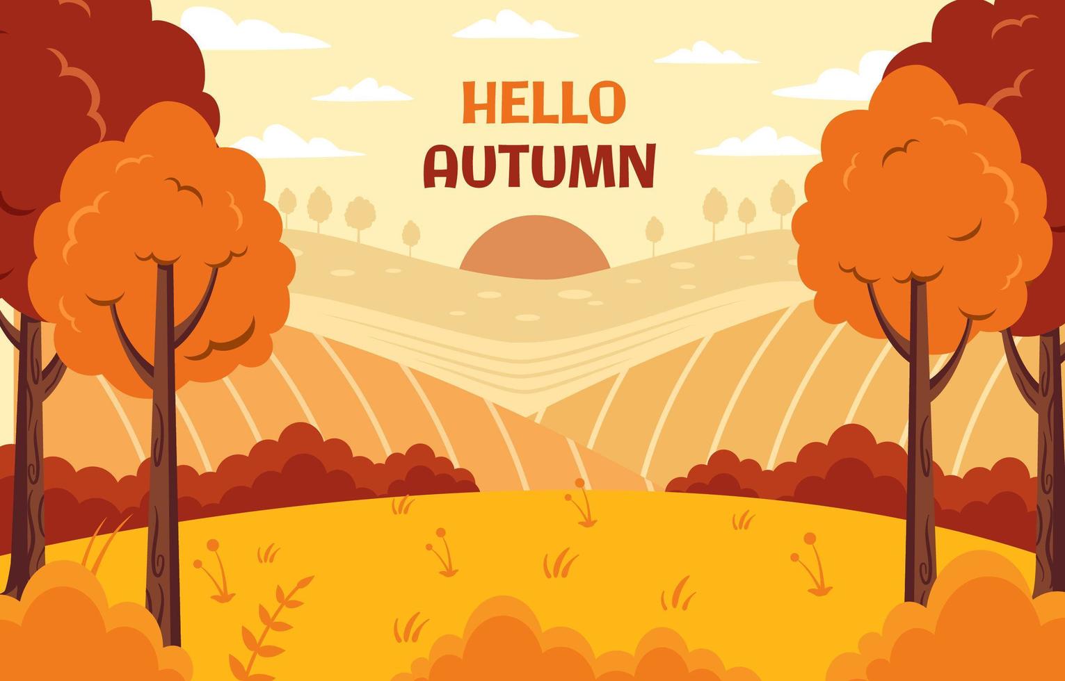 Autumn Season Cartoon Background 3053699 Vector Art at Vecteezy
