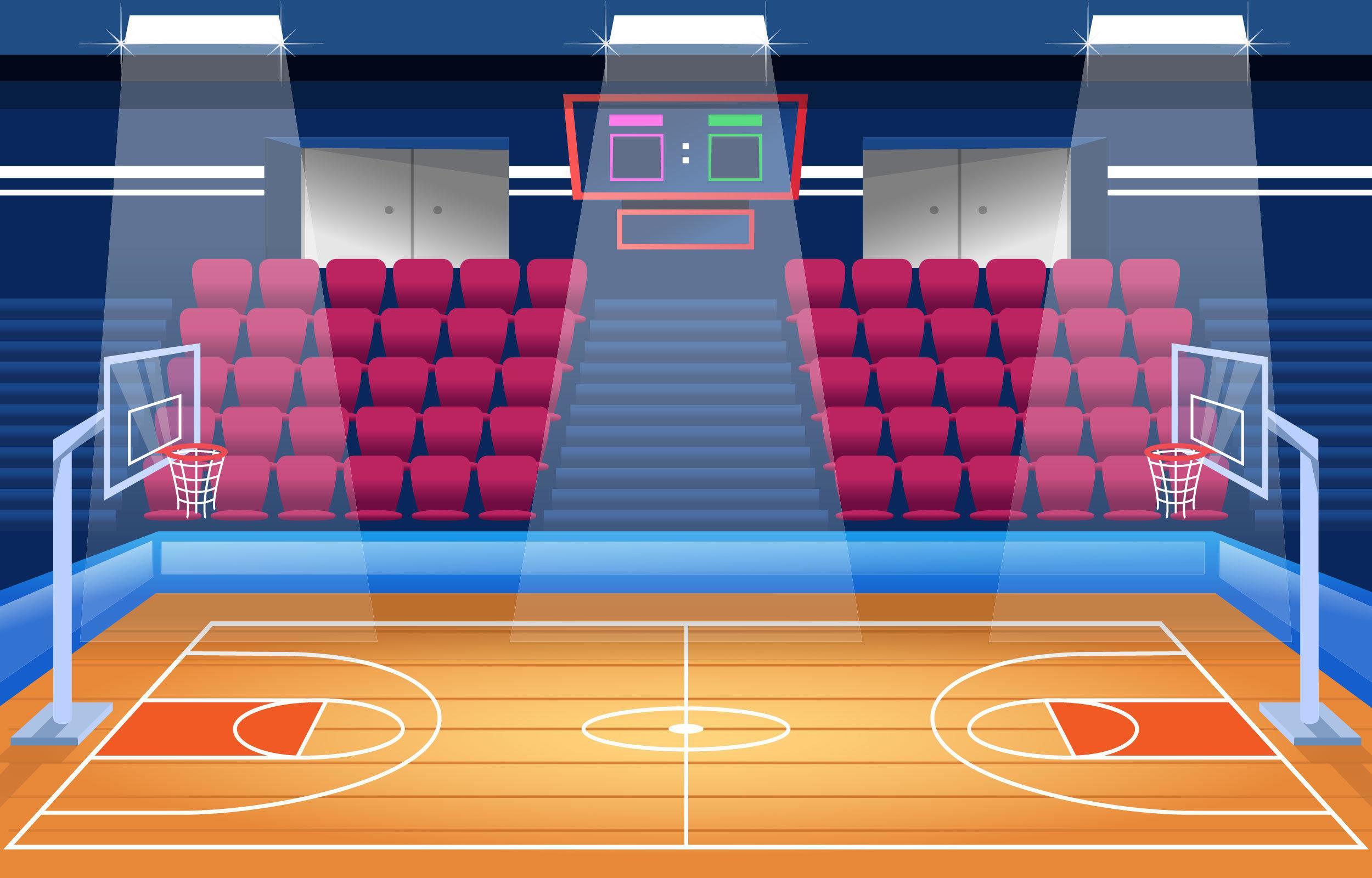 Basketball Indoor Stadium Cartoon Background 3053700 Vector Art at Vecteezy