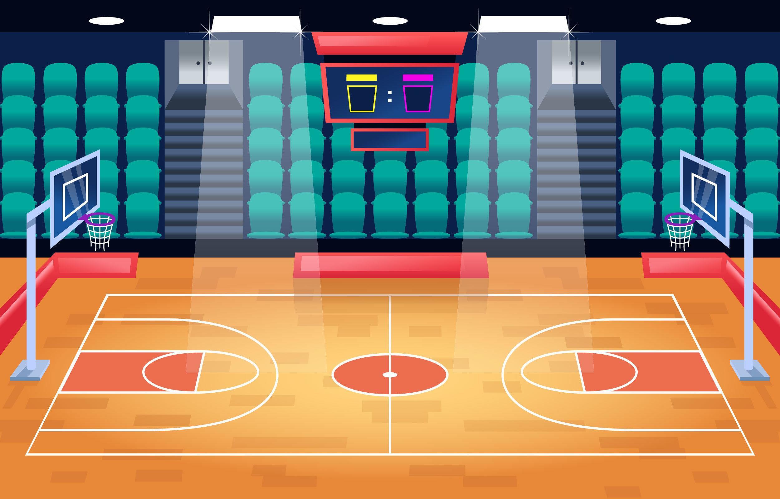 Basketball Court Cartoon Background 3053701 Vector Art at Vecteezy