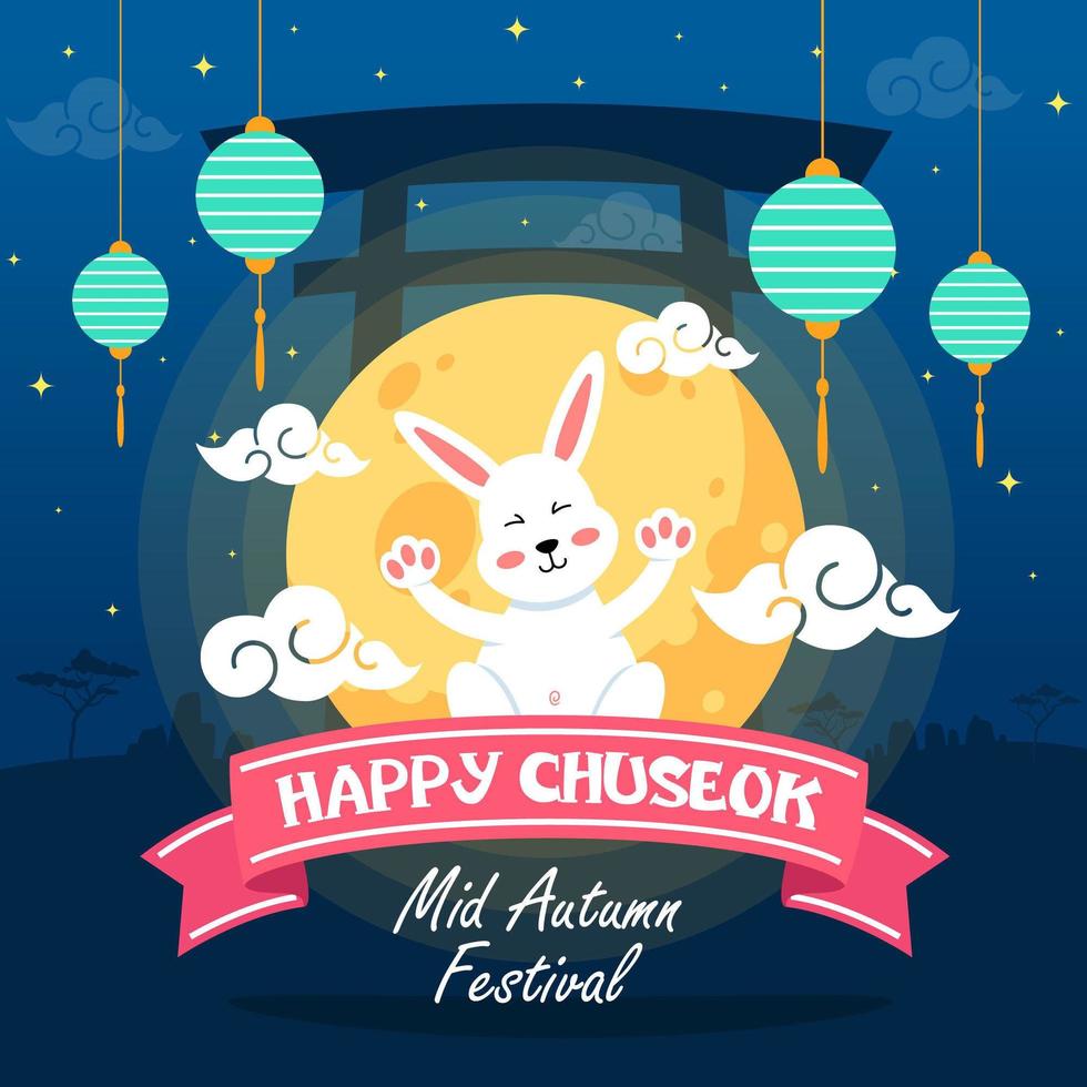Chuseok Mid Autumn Festival Celebration vector