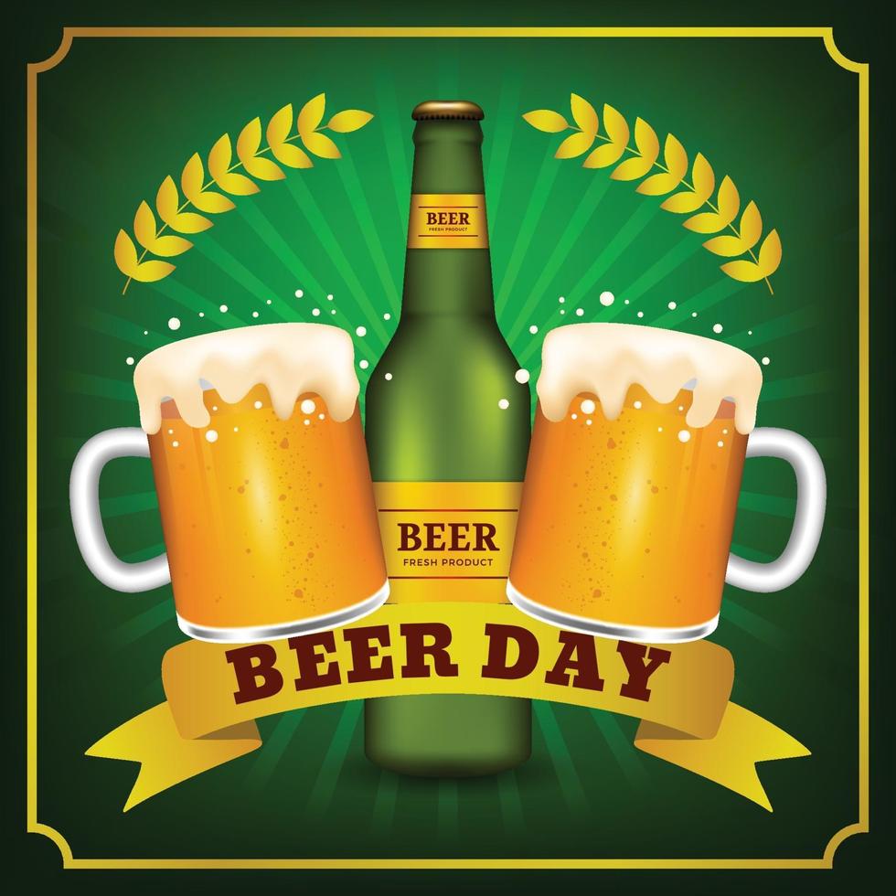 Realistic International Beer Day Background vector