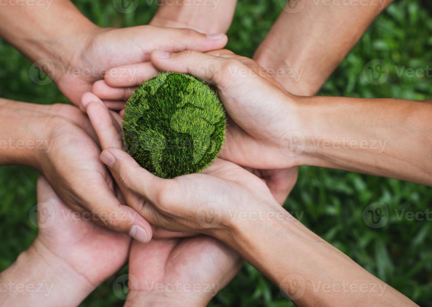 Earth Day. Hands adult Teamwork harmony Holding earth on hands photo