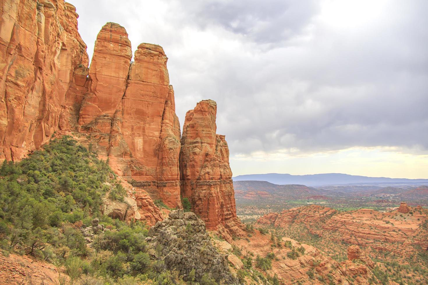 Colorful rocks on a desert mountain landscape photo