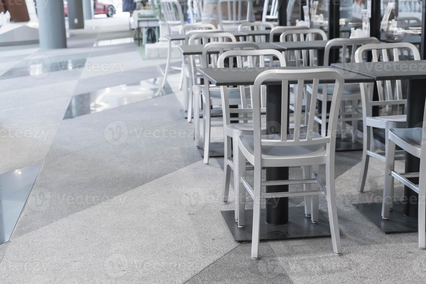 Empty wood chair in restaurant photo