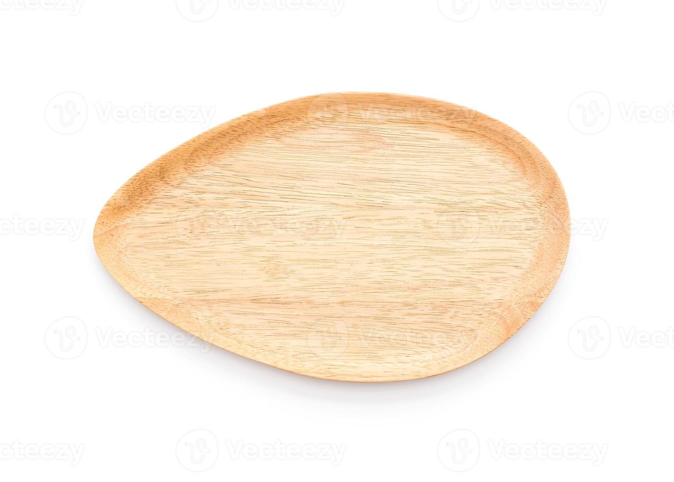 Wood plate on white background photo