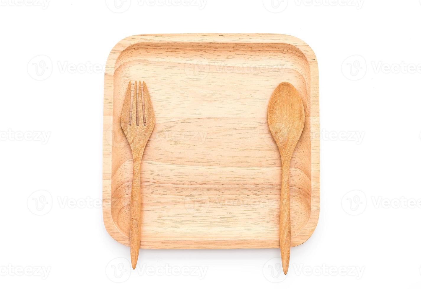 Wood plate on white background photo