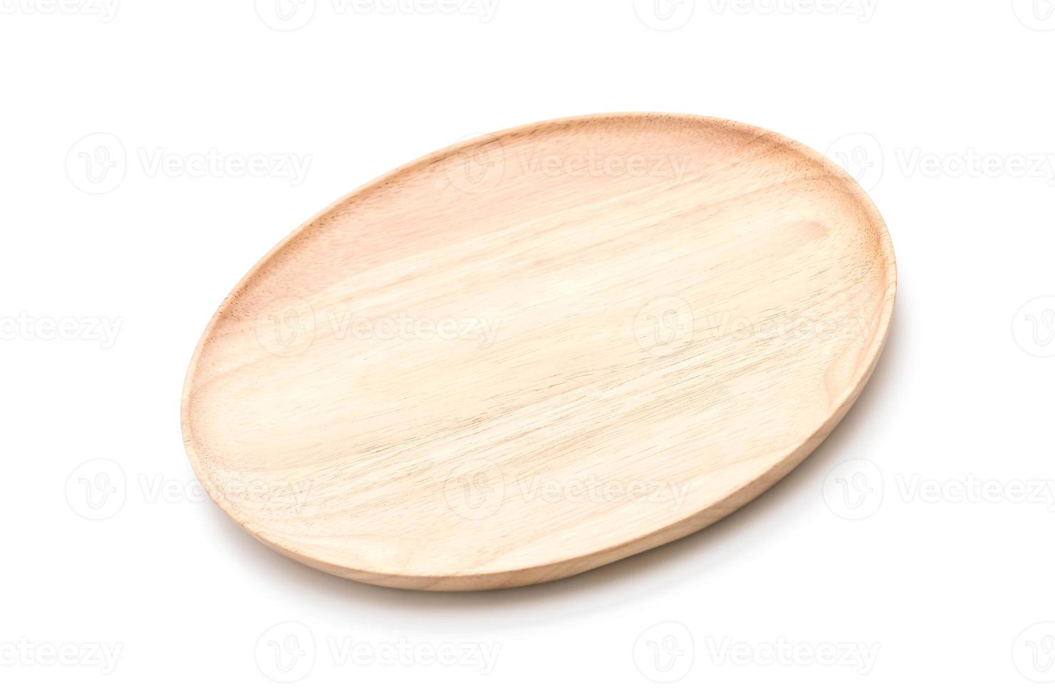 Wood plate on white background photo