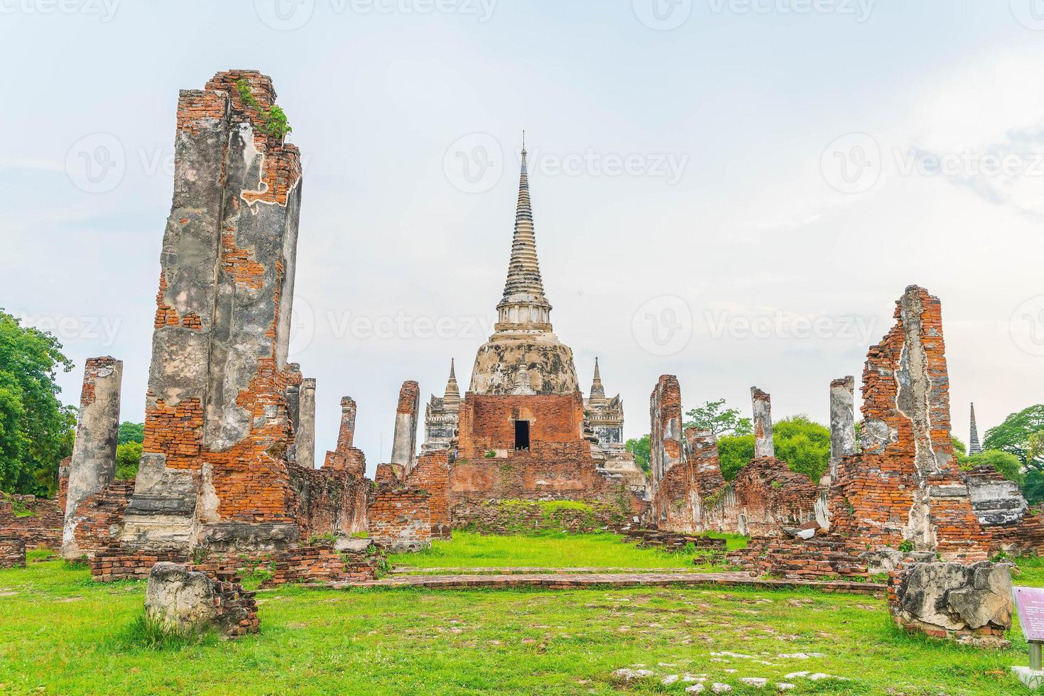 Beautiful old architecture historic of Ayutthaya in Thailand - boost up color processing style photo