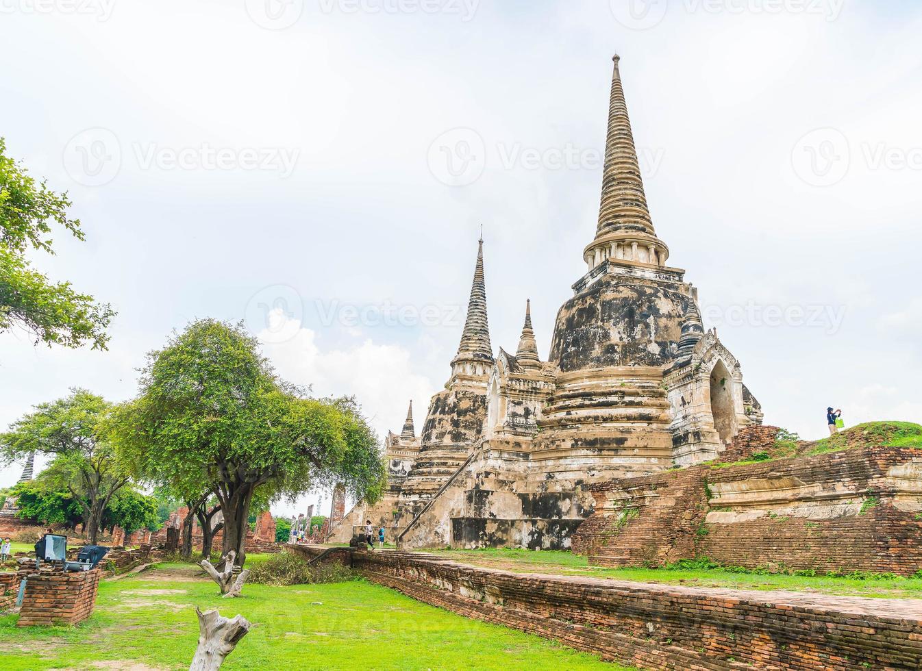 Beautiful old architecture historic of Ayutthaya in Thailand - boost up color processing style photo