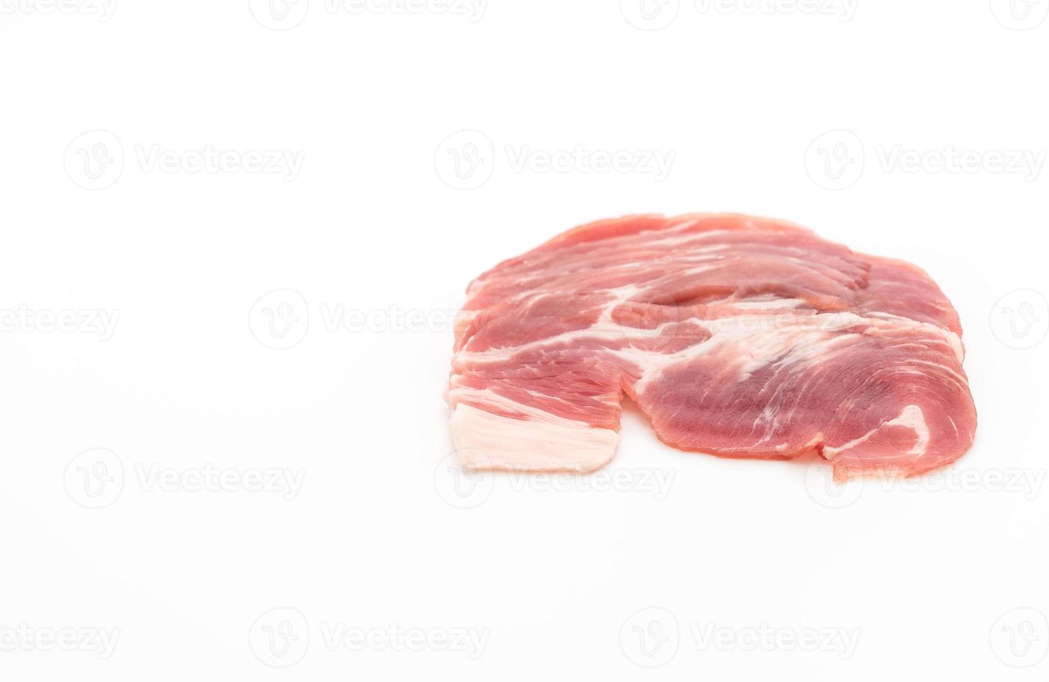 Fresh pork sliced on white background photo