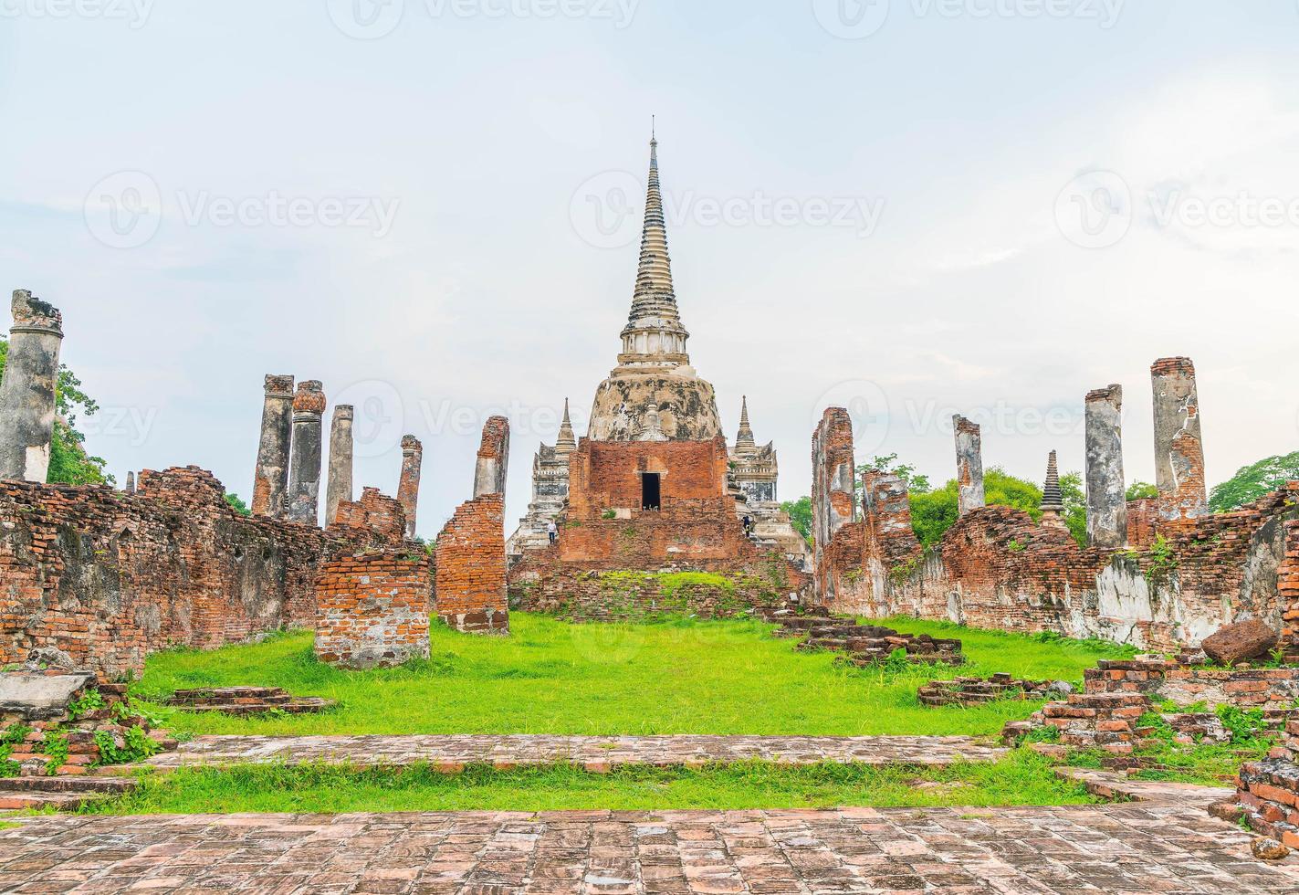 Beautiful old architecture historic of Ayutthaya in Thailand - boost up color processing style photo