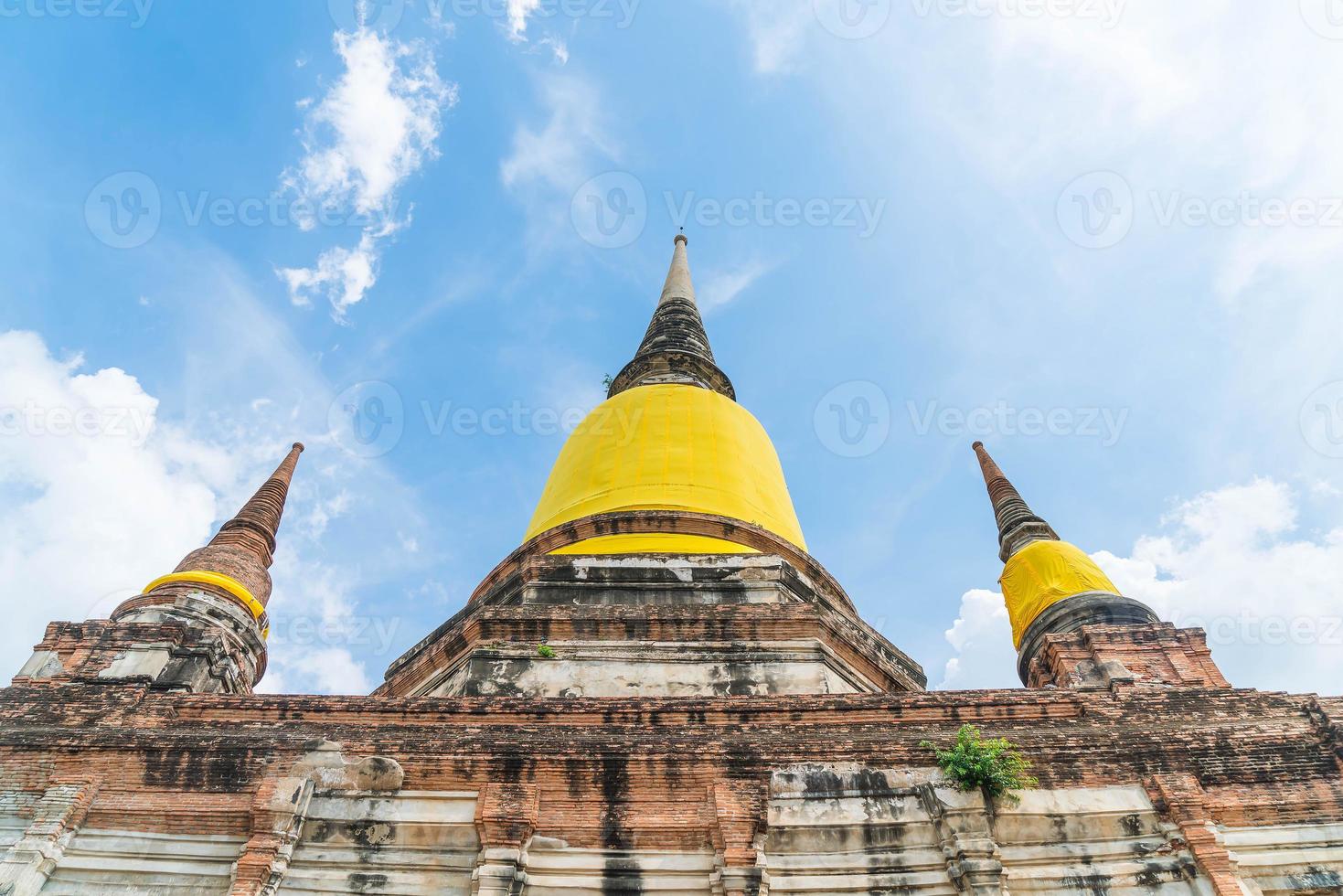 Beautiful old architecture historic of Ayutthaya in Thailand - boost up color processing style photo