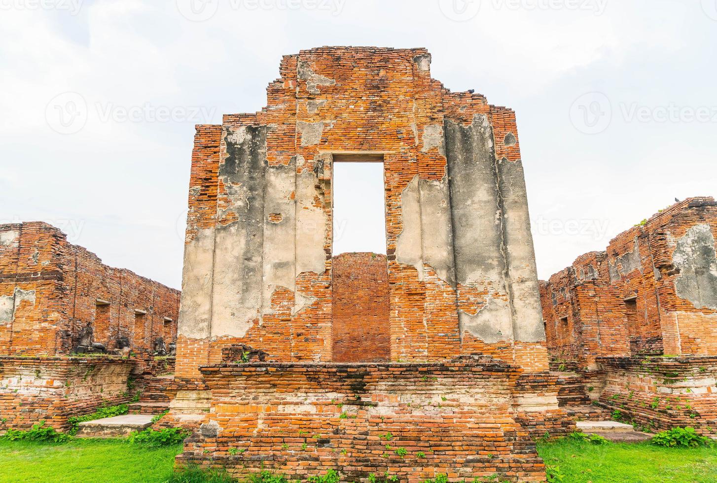 Beautiful old architecture historic of Ayutthaya in Thailand - boost up color processing style photo