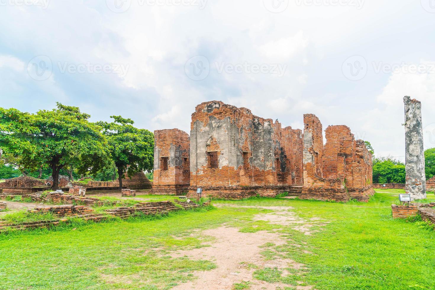 Beautiful old architecture historic of Ayutthaya in Thailand - boost up color processing style photo