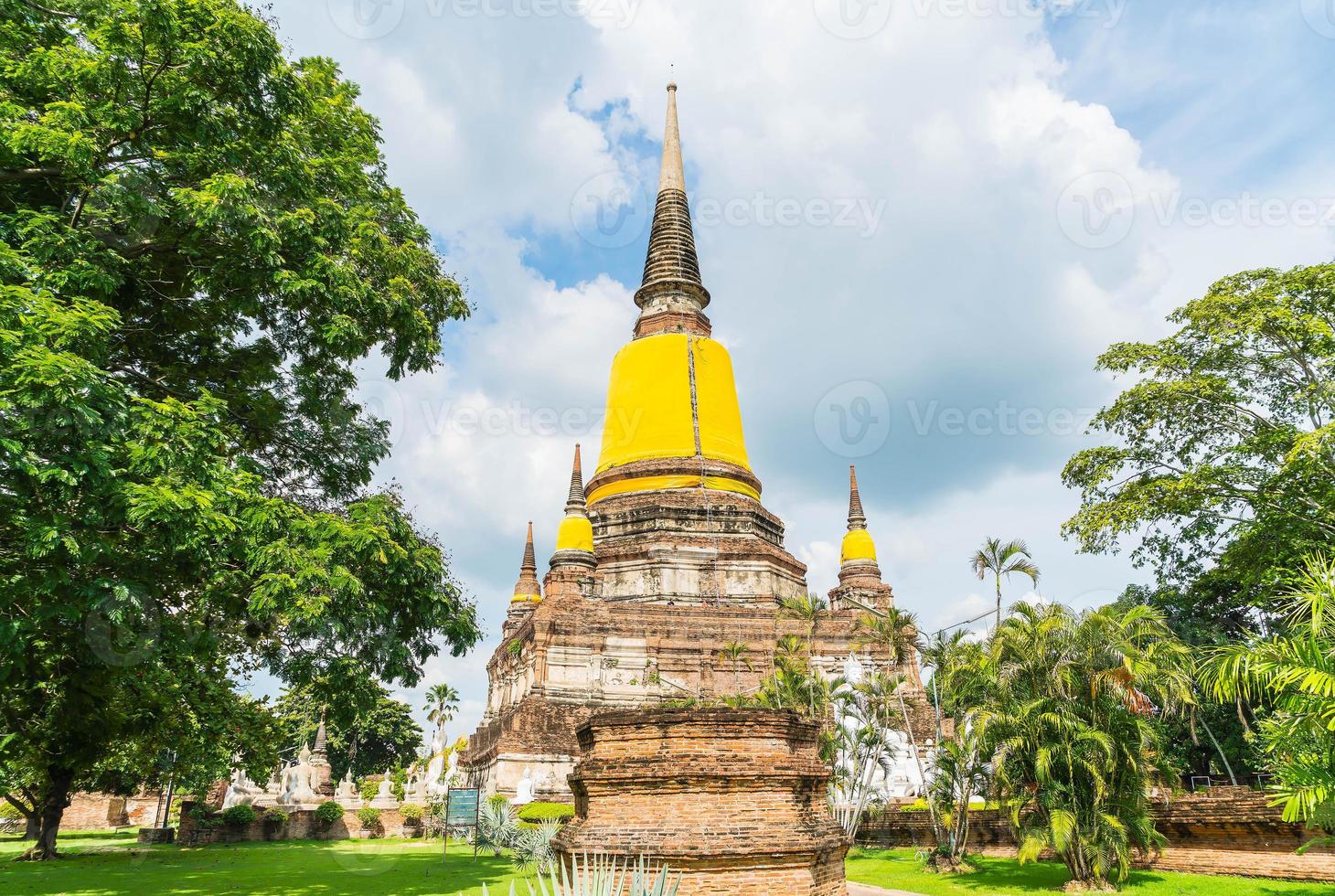 Beautiful old architecture historic of Ayutthaya in Thailand - boost up color processing style photo