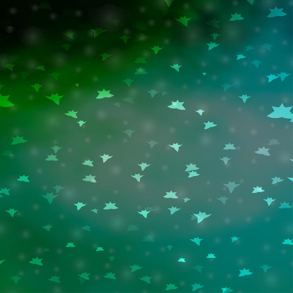 Light Blue, Green vector layout with bright stars.