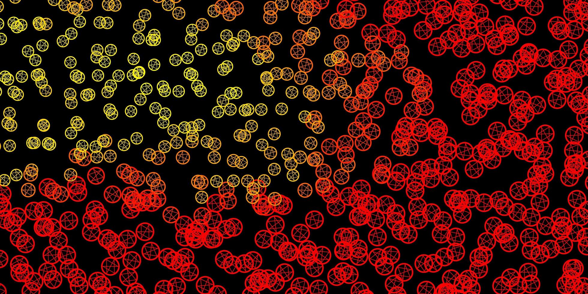 Dark Red, Yellow vector template with esoteric signs.