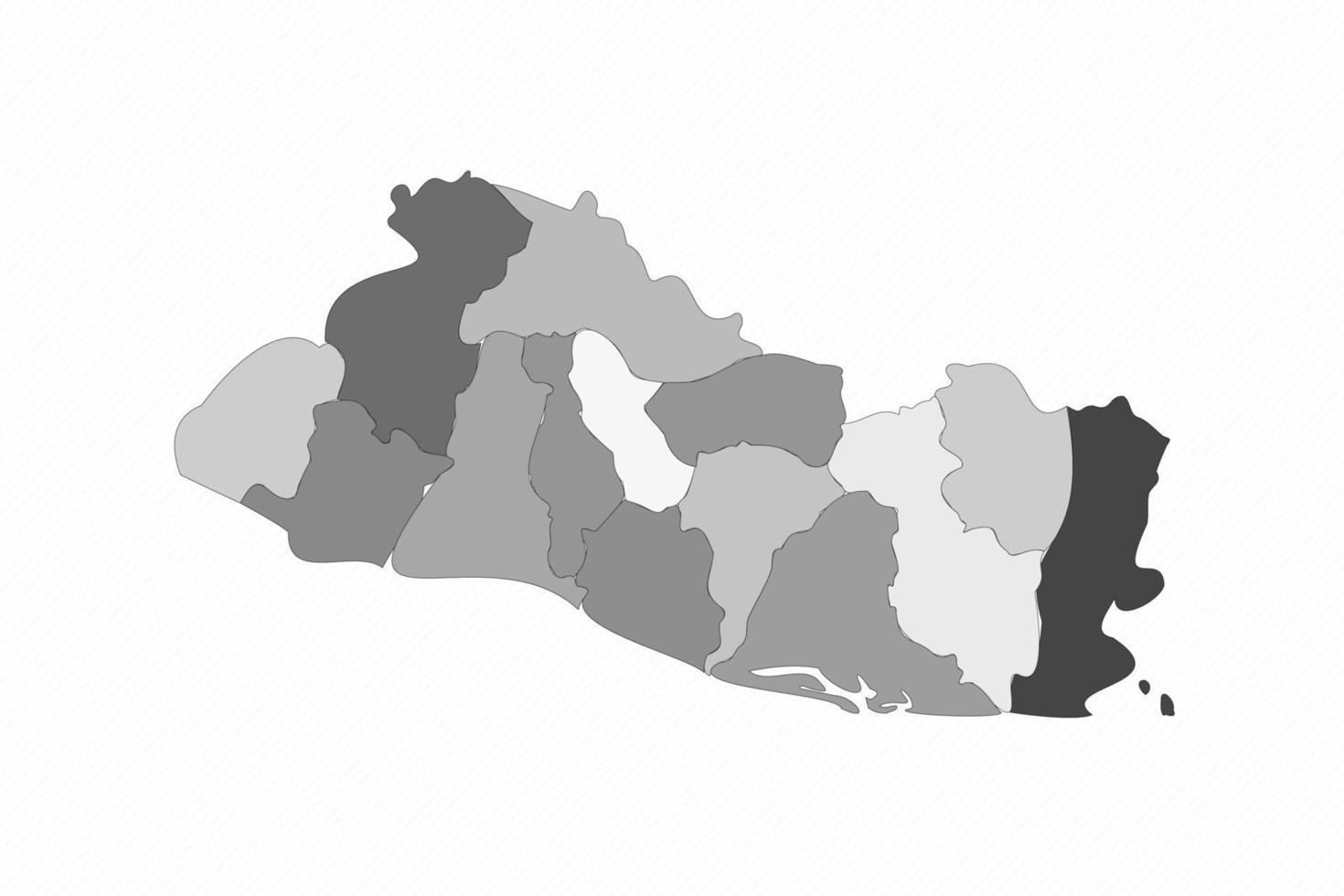 mapa dividido gris de el salvador vector