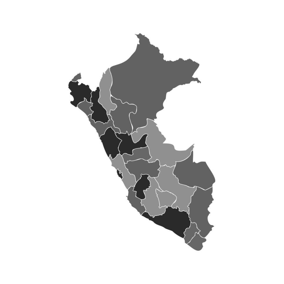 mapa gris dividido de peru vector