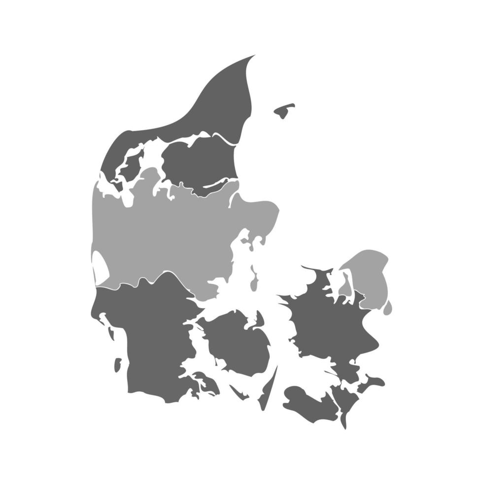 Gray Divided Map of Denmark vector