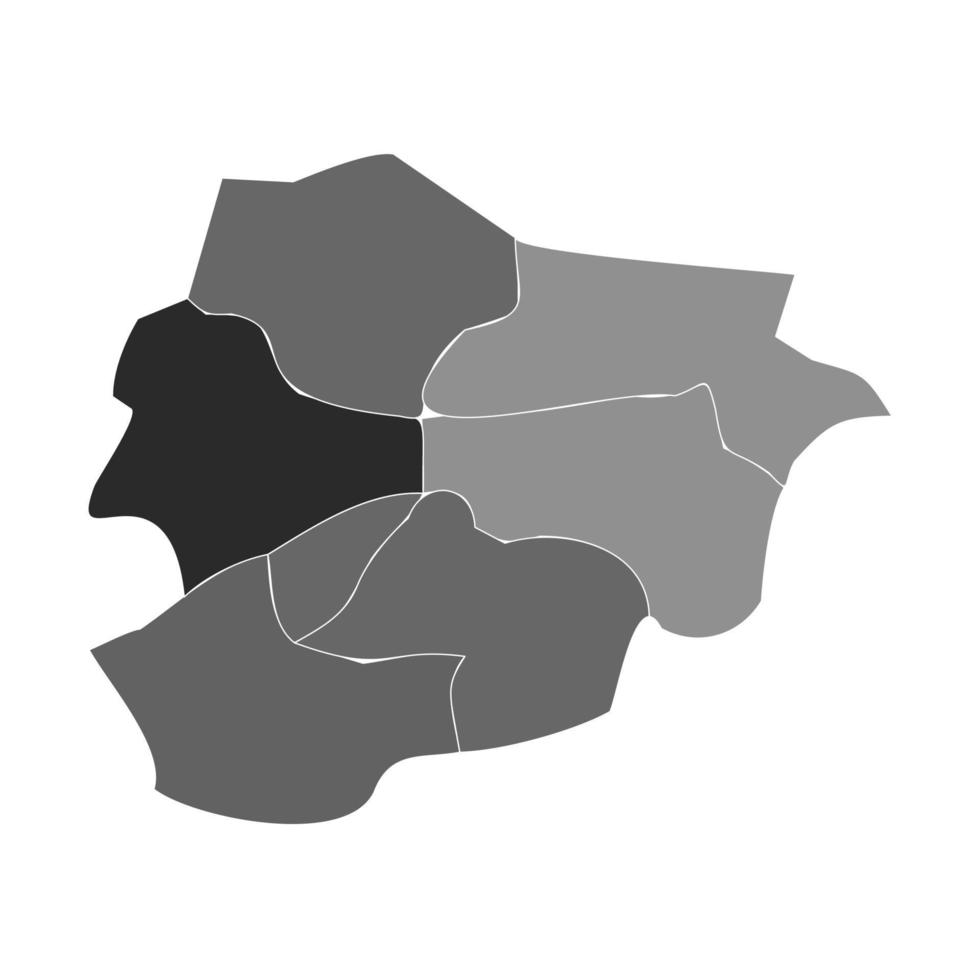 Gray Divided Map of Andorra vector